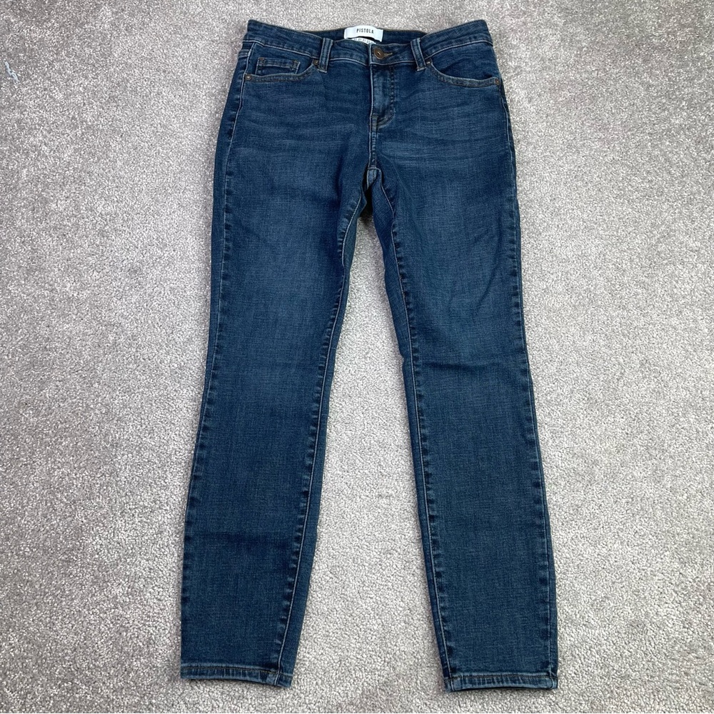 Pistola Jeans Women's 27 Blue Skinny Low Rise Dark Wash Denim Stretch